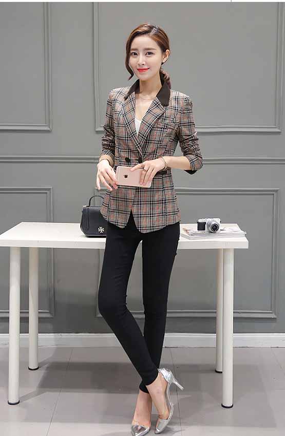 BLAZER WANITA MOTIF KOTAK-KOTAK 2018 | Jual | Model